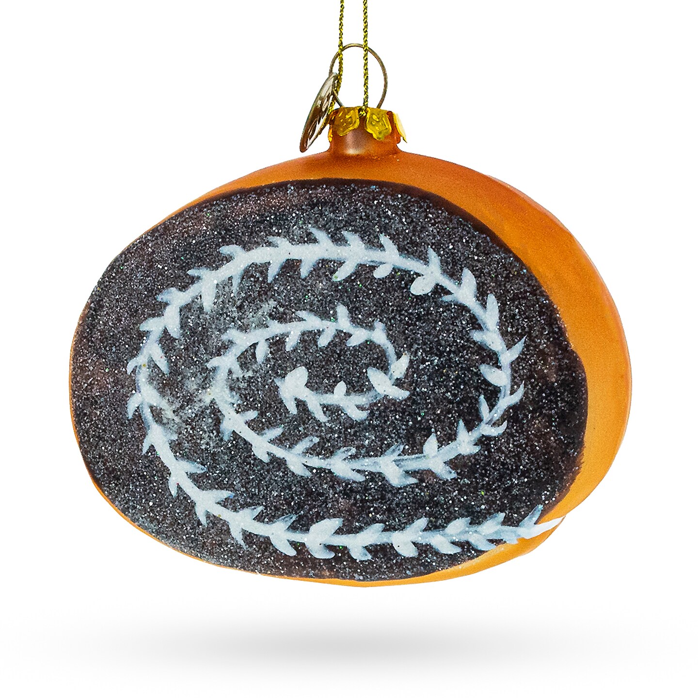 Chocolate Roll Cake Blown Glass Christmas Ornament