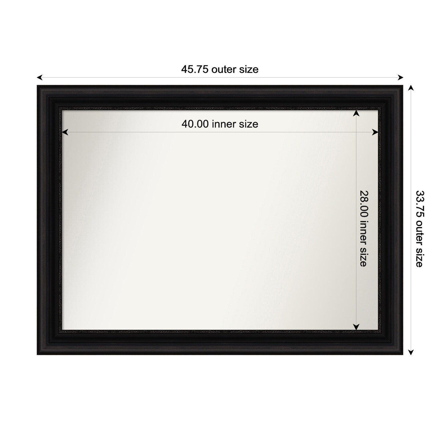 Parlor Black Non-Beveled Custom Framed Bathroom Vanity Wall Mirror