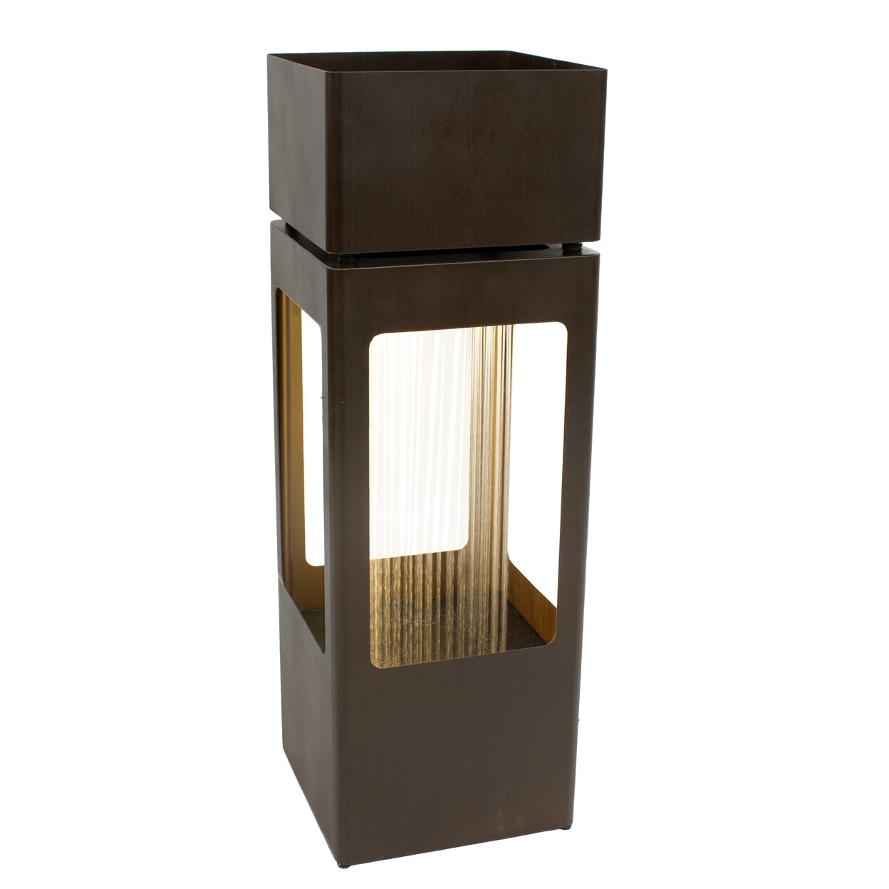 Sunnydaze Serene Showers Zinc Water Fountain With Planter And Leds - 36&#x22;