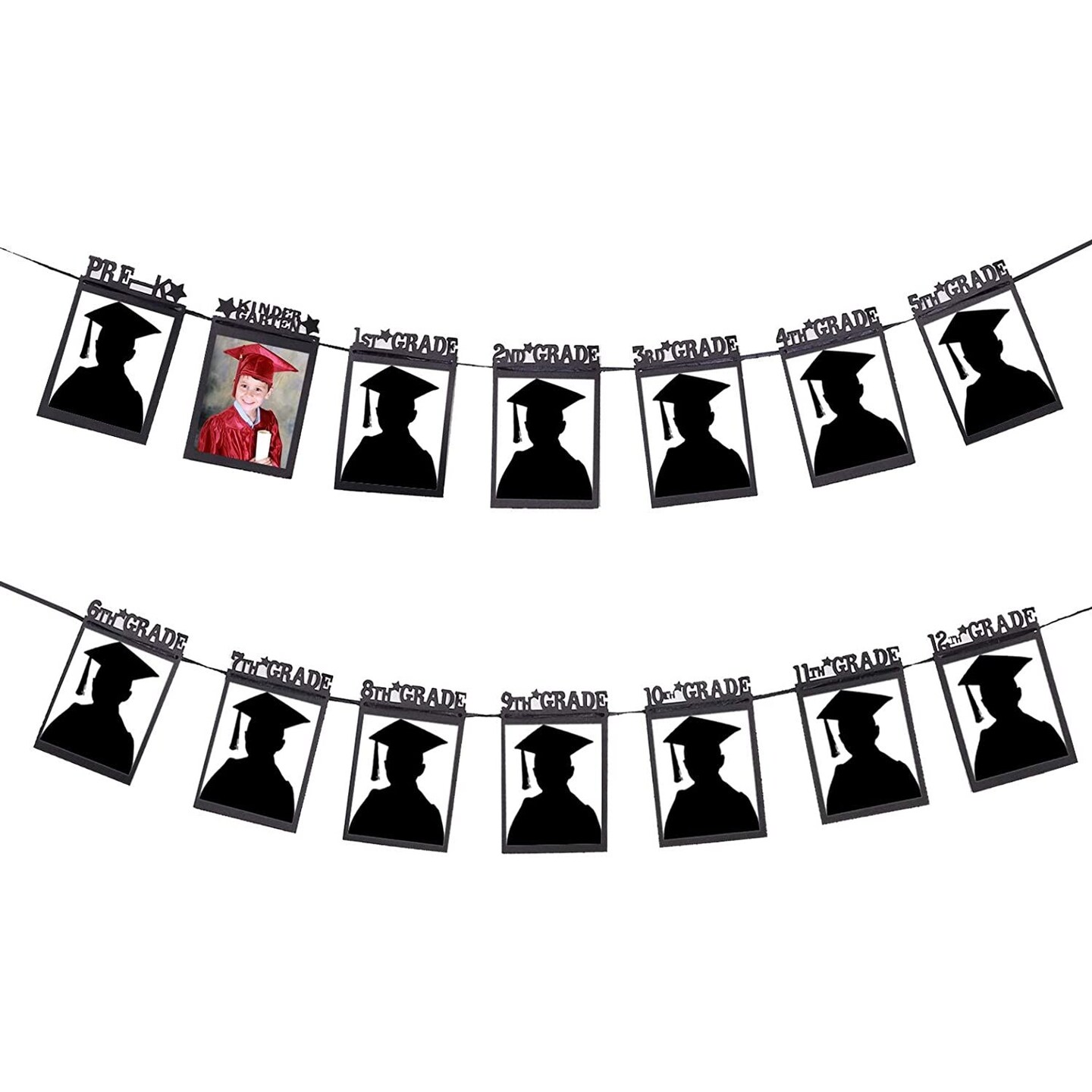 Graduation Photo Banner 5x7 - Pre-K-12 Graduation Photo Display for High School College Graduation Decorations Class of 2024, Graduation Party Supplies