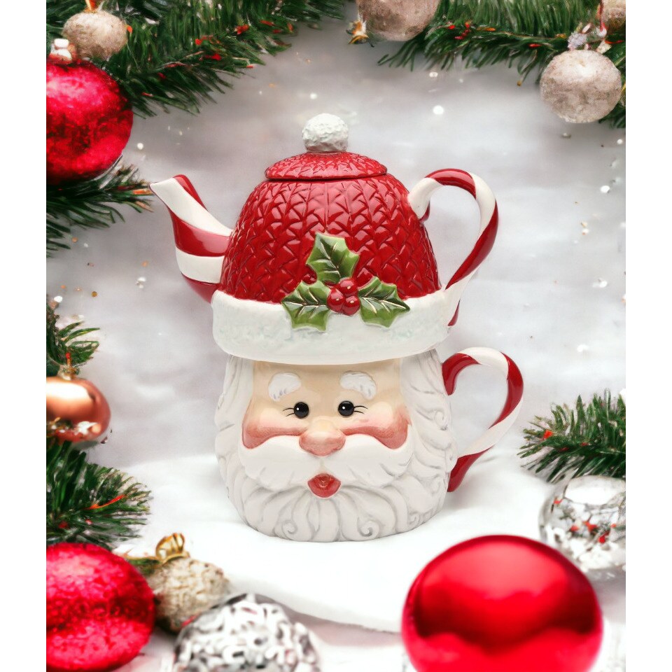 Ceramic Christmas Santa Tea For One,Ceramic Teapot tea kettle for tea lovers
