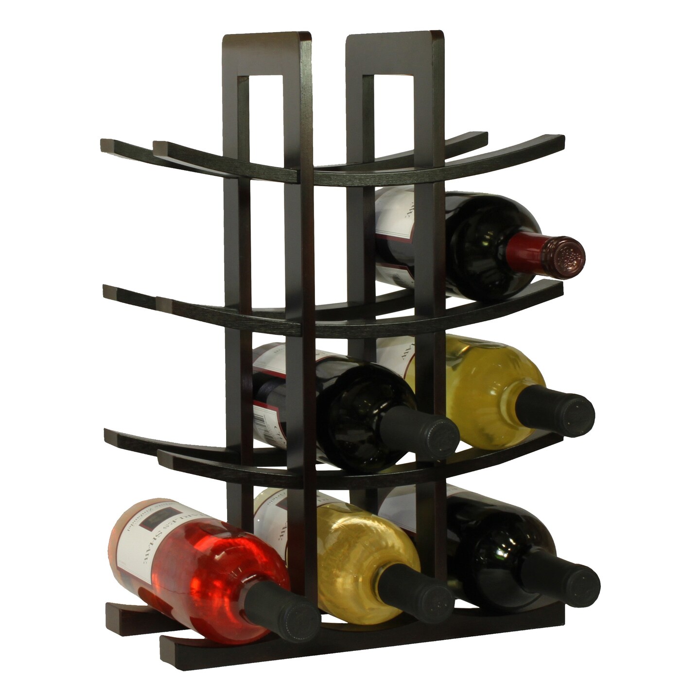 Oceanstar 12 Bottle Dark Espresso Bamboo Wine Rack