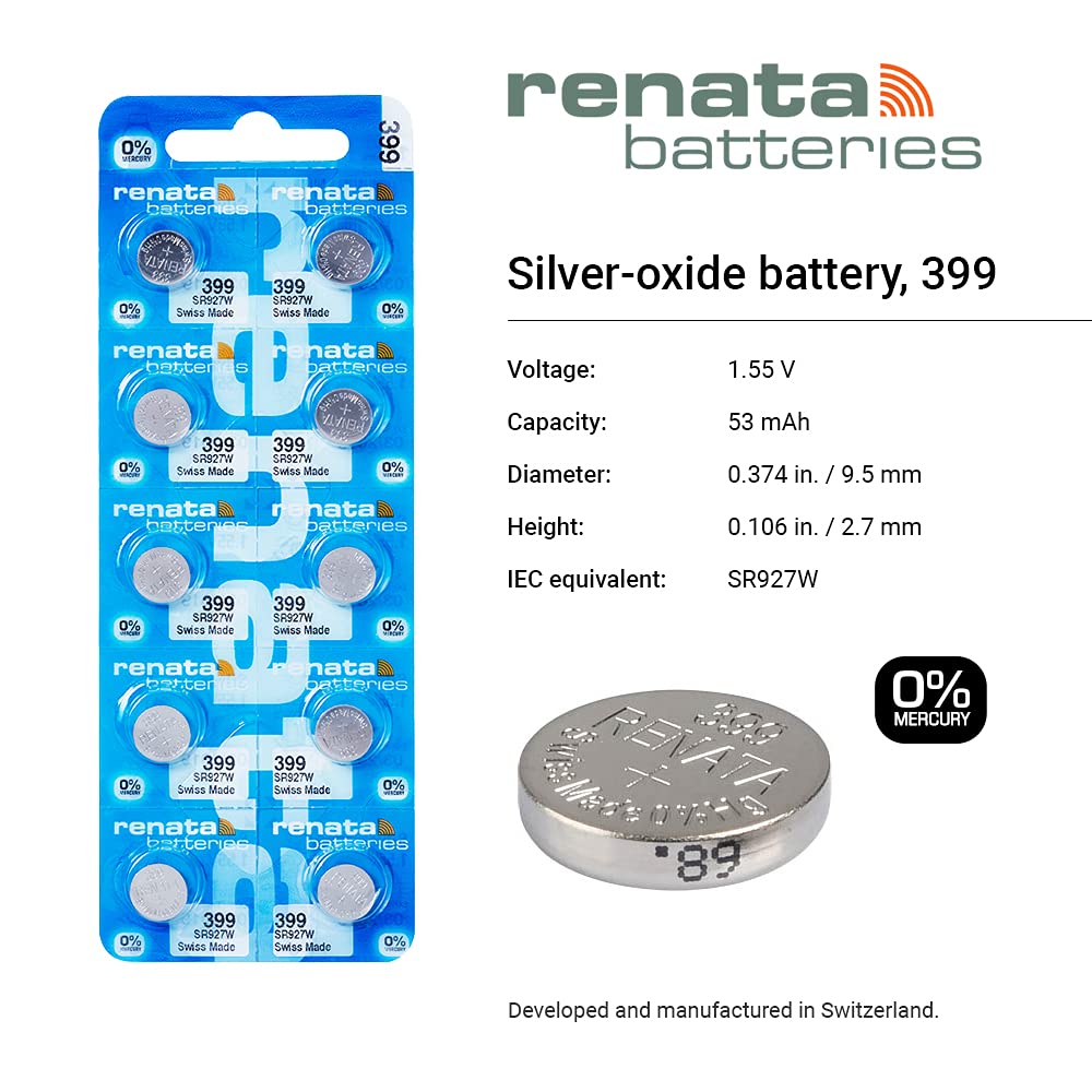 399 Watch Battery - Strip of 5 Batteries