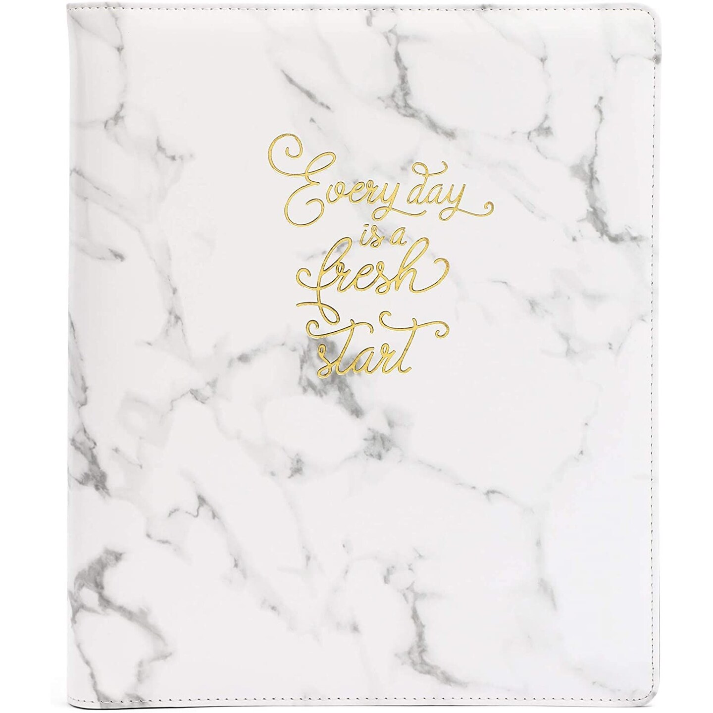 Marble and Gold Foil 3 Ring Binder with Pockets, Portfolio Organizer with  Clipboard (10.5 x 12.5 Inches)