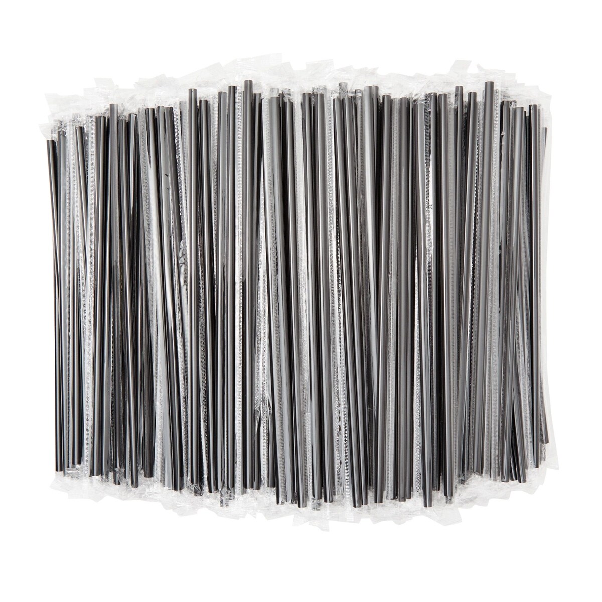 Steel Aluminum And White Plastic Drinking Straw In Glass And