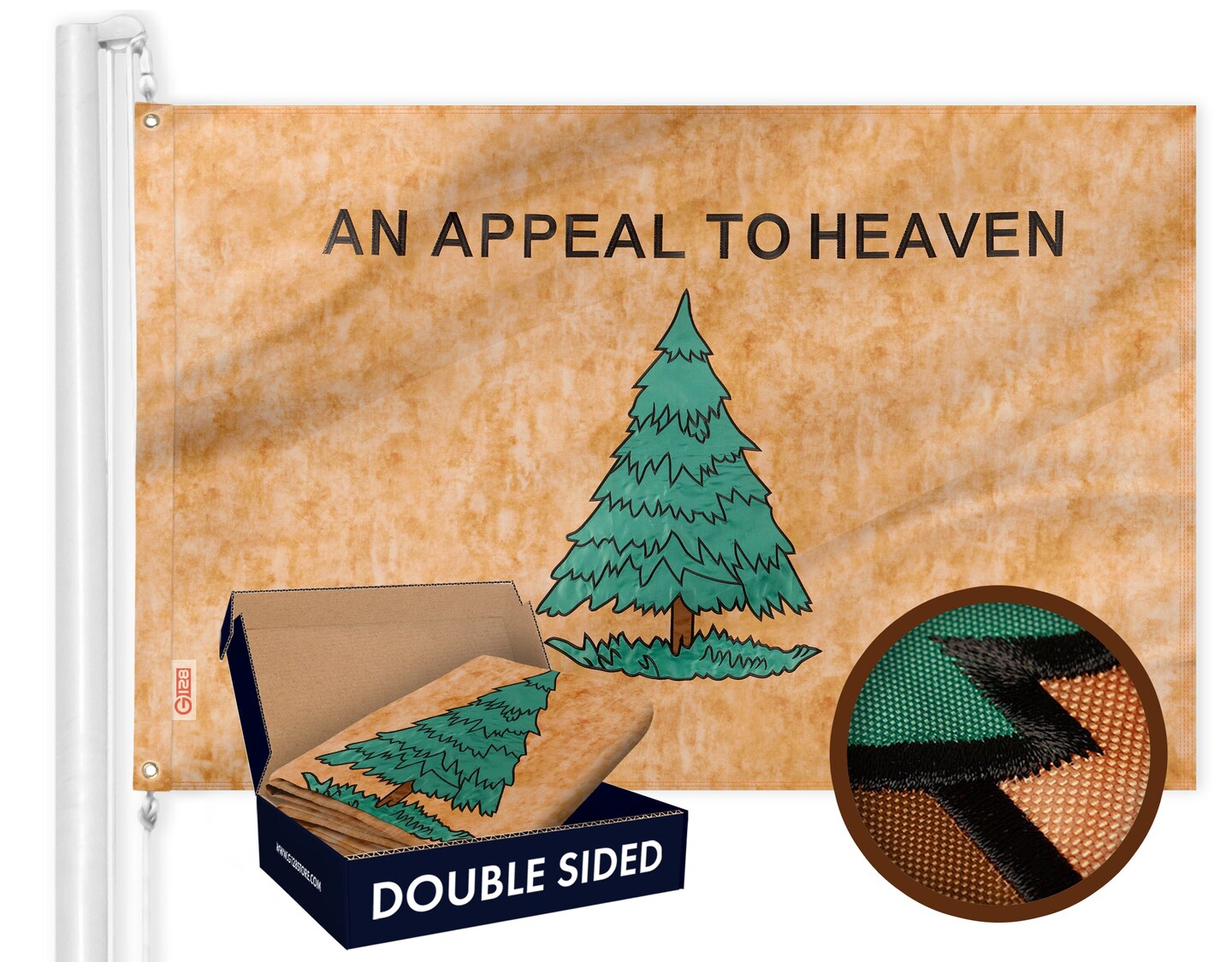 G128 An Appeal to Heaven TeaStained Flag 3x5 Ft Double ToughWeave