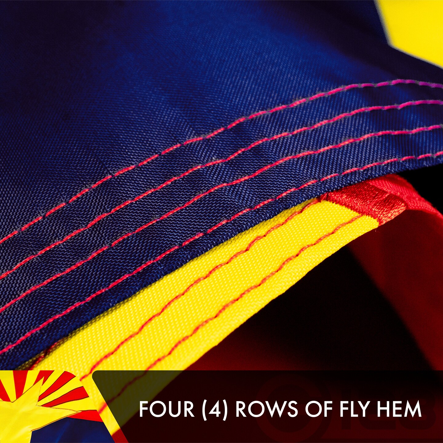 Arizona State Flag 210D Embroidered Polyester 3x5 Ft - Double Sided 2ply