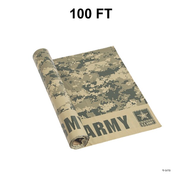 40&#x22; x 100 ft. U.S. Army Camouflage Plastic Tablecloth Roll