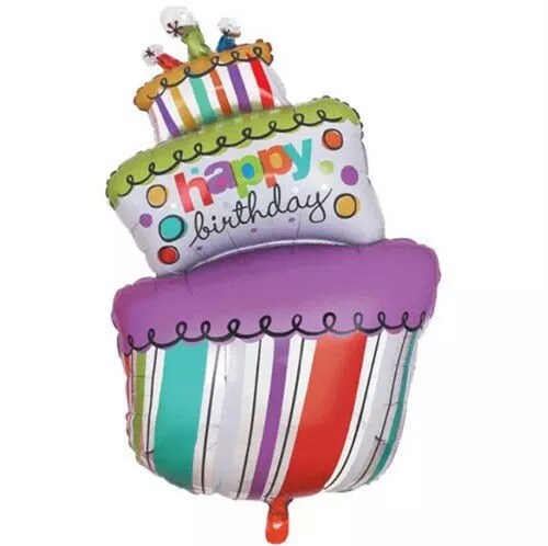 Happy Birthday Cake Foil Helium Balloon