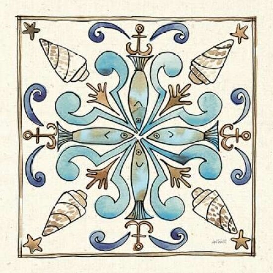 Coastal Breeze Tile IV Poster Print by Anne Tavoletti - Item # VARPDX20655