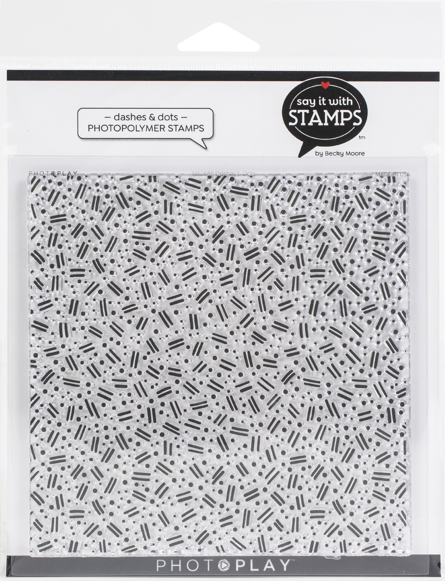 PhotoPlay Say It With Stamps Die Set-Dashes &#x26; Dots Background
