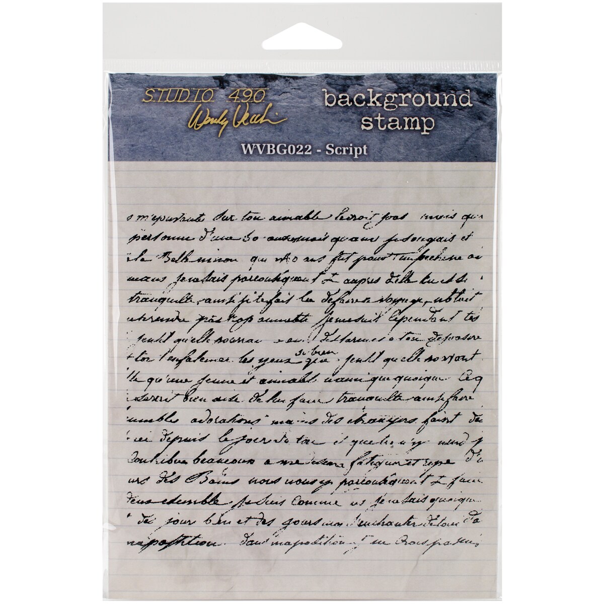 Studio 490 Wendy Vecchi Background Cling Stamp 5&#x22;X5&#x22;-Script
