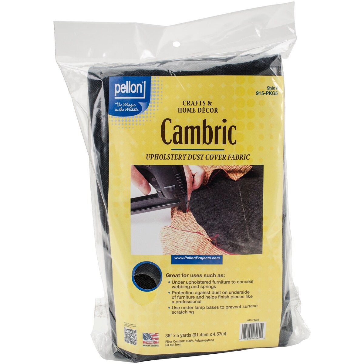 Pellon Cambric Fabric For Upholstery-Black 36&#x22;X5yd