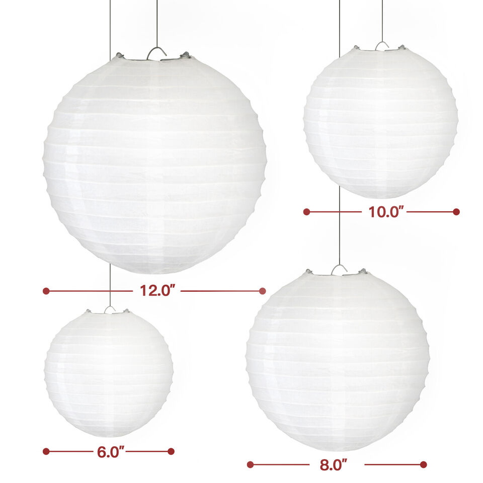 Novelty Place 10pcs White Paper Lanterns