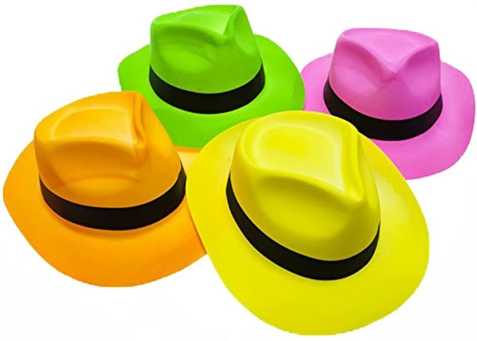 Neon Gangster Hats Plastic Party Hat
