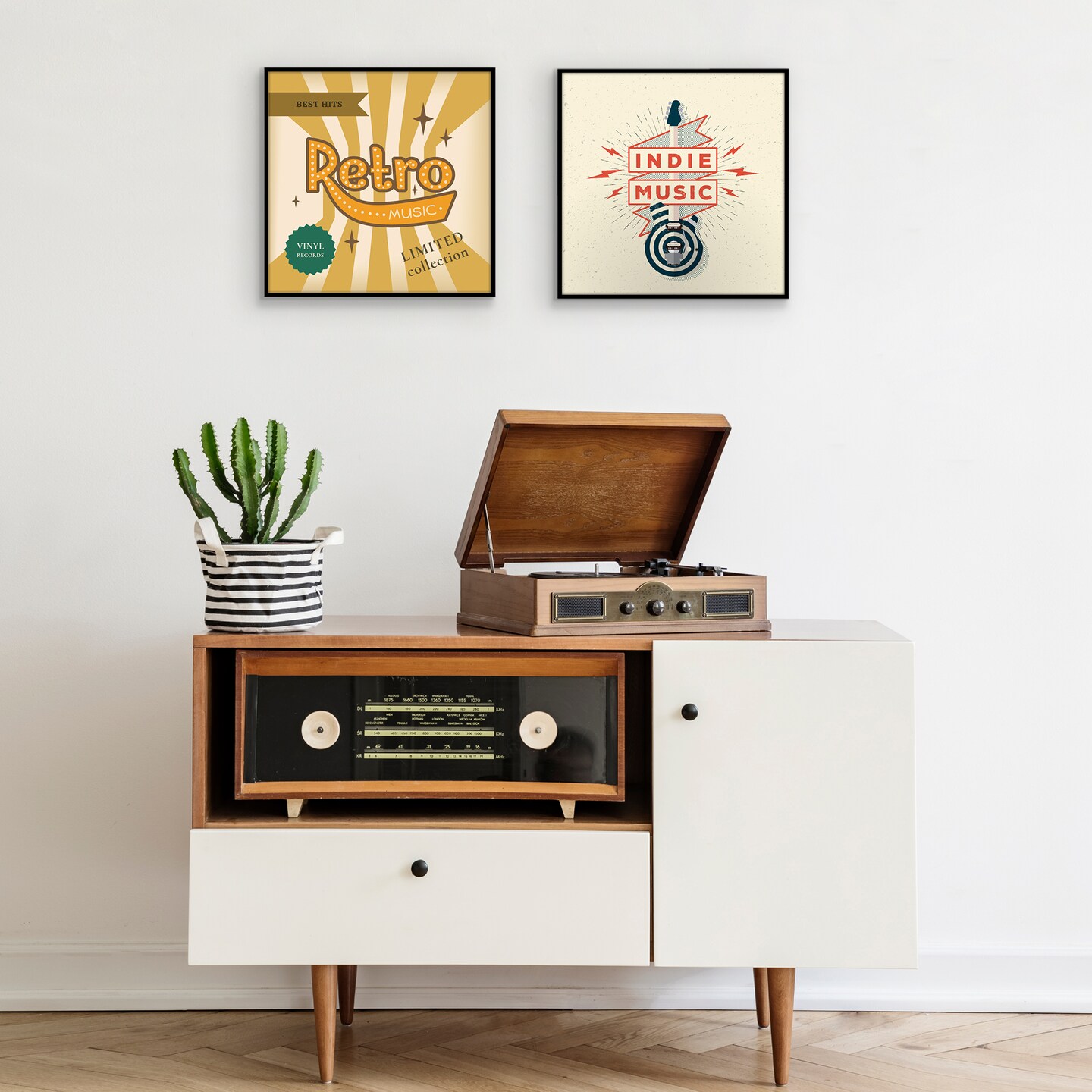 Americanflat 12.5 x 12.5 Album Cover Frame - Set of 2 - Vinyl Record Frame for Wall Display - Protect Your Favorite Album Covers - Plexiglass Cover - Hanging Hardware - Black