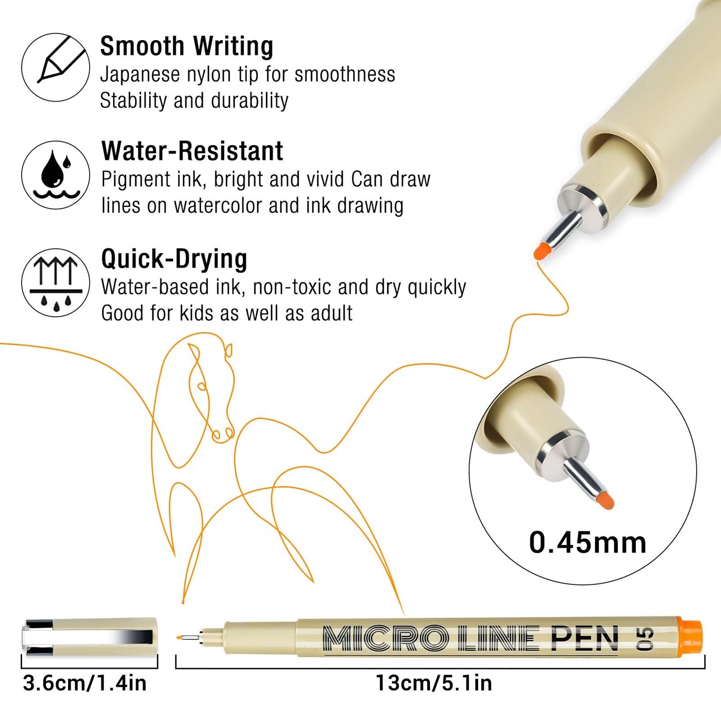 12 Colors 05 Micro Fineliner Drawing Art Pens, Waterproof Archival Ink Pens, 0.45mm Multiliner Fine Liner Pens for Illustration Technical Sketching Manga Scrapbooking Journaling Zentangle