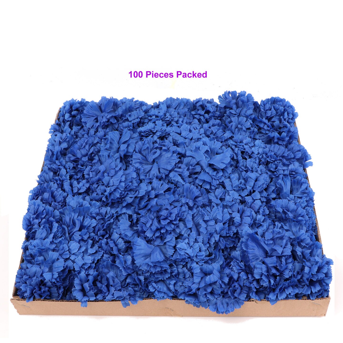 100-Pack: Royal Blue Carnation Picks, 5" Stems, 3.5" Wide, Floral Home by Artificial Flowers