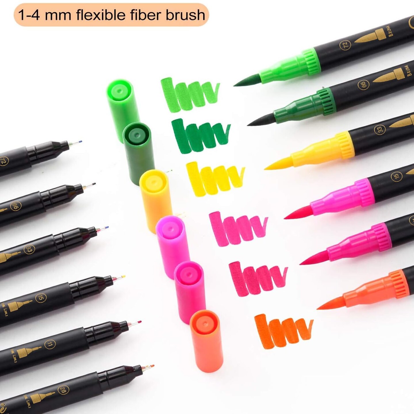 24 Colors Duo Tip Pen Art Markers, Artist Fine & Brush Tip Marker Coloring Markers for Adult Coloring Book Journaling Note Taking Lettering Calligraphy Drawing Pens Supplies