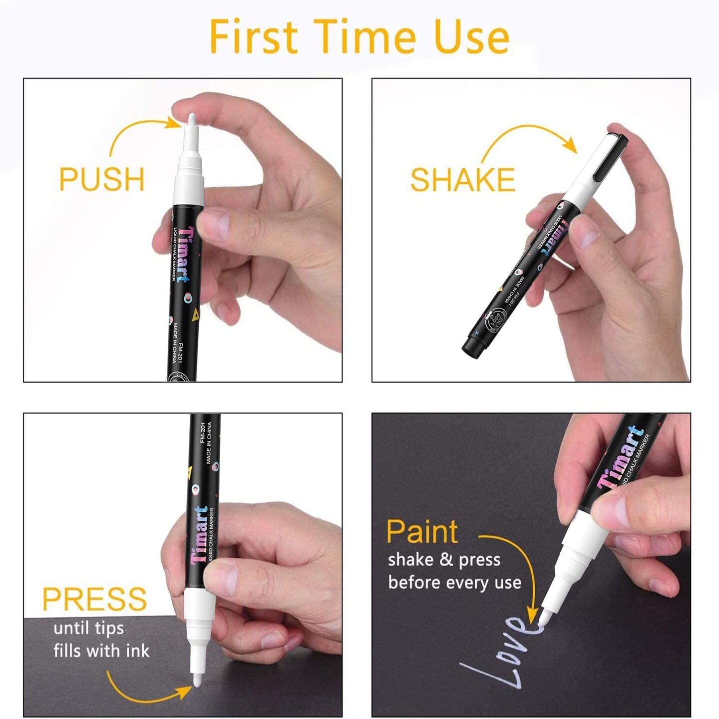 8 Pack Extra Fine Tip Chalk Markers (1mm Point), Liquid Chalk Pens - Dry Erase Marker Pens for Blackboard, Chalkboards, Windows, Glass, Bistro, Cars, Signs, Chalkboard Labels Included