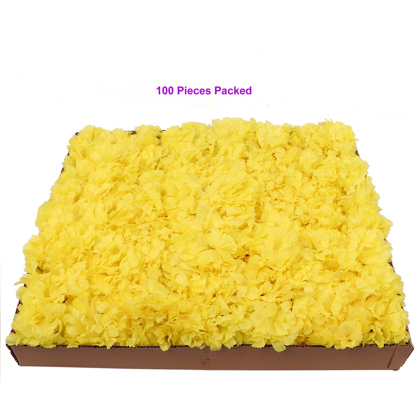 100-Pack: Yellow Carnation Picks, 5&#x22; Stems, 3.5&#x22; Wide by Floral Home&#xAE;