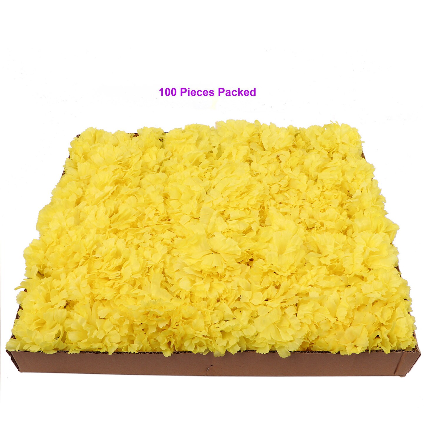 100-Pack Yellow Carnation Picks with 5-Inch Stems, Lifelike Floral Accents for Bouquets, Centerpieces, Weddings, and Everyday Decor, Floral Home by Artificial Flowers