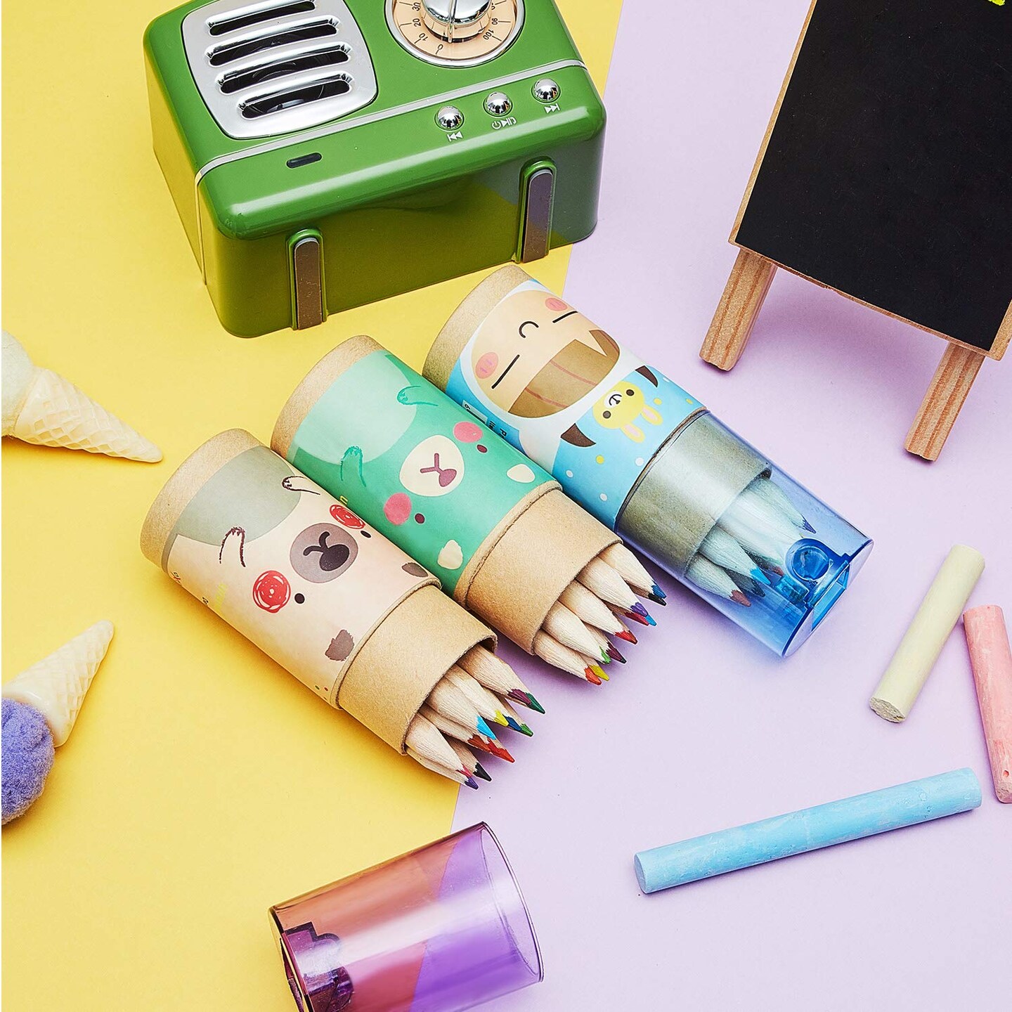 6 Pack  72 Pieces Mini Drawing Colored Pencils for Kids with Sharpener Cartoon Coloring Pencil Portable Pencils in Tube for Children Adults Artists Writing Sketching Classroom Halloween Gifts