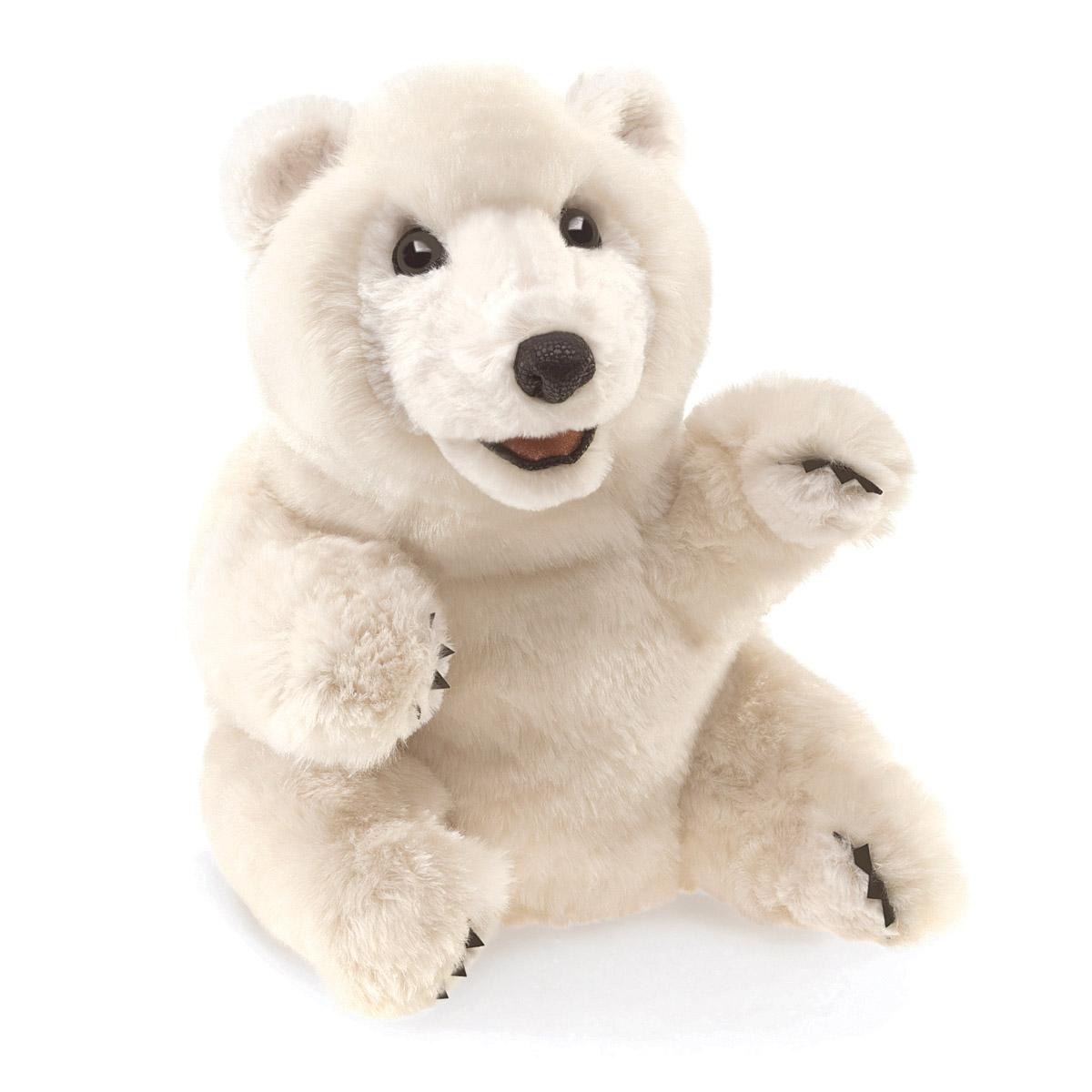 Folkmanis Sitting Polar Bear Hand Puppet