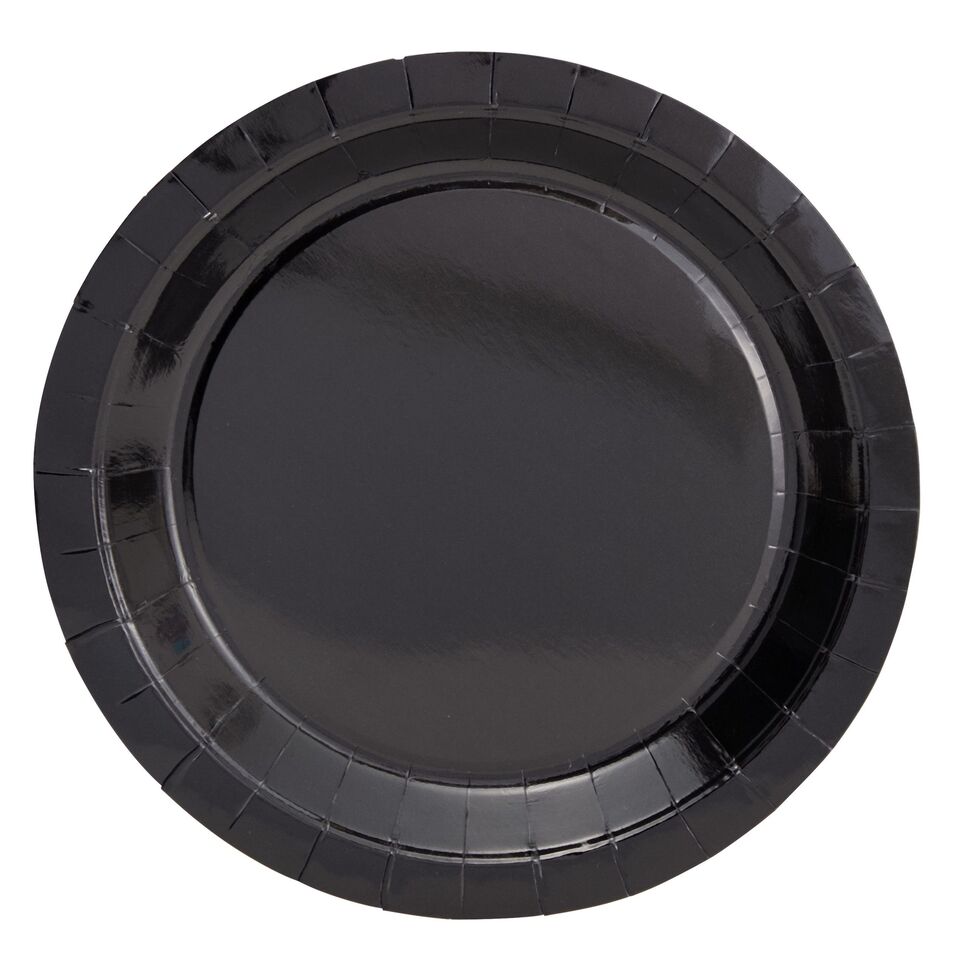 144 Piece Black Party Supplies Set with Plates