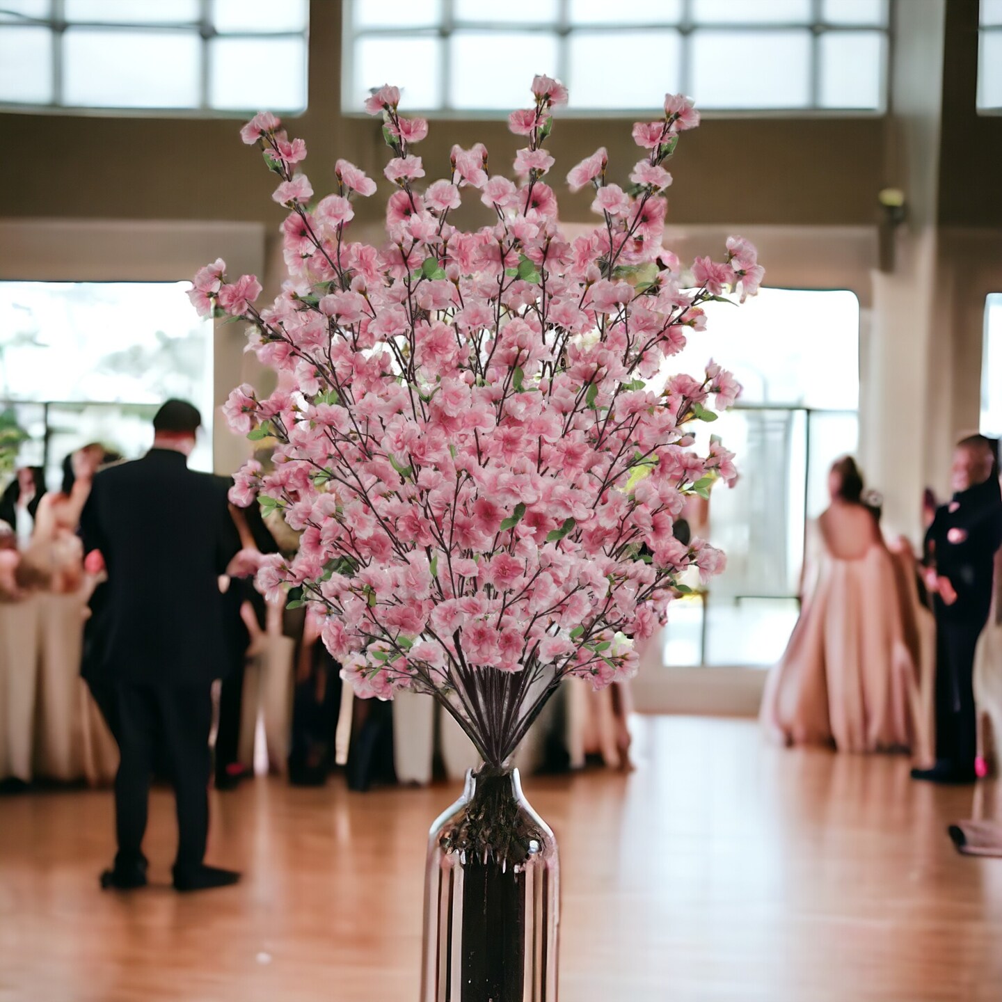 12-Pack Massive Dark Pink Cherry Blossom Spray - Lifelike Floral Accents for Home D&#xE9;cor &#x26; Spring Arrangements - Elegant Touch, Floral Home by Artificial Flowers