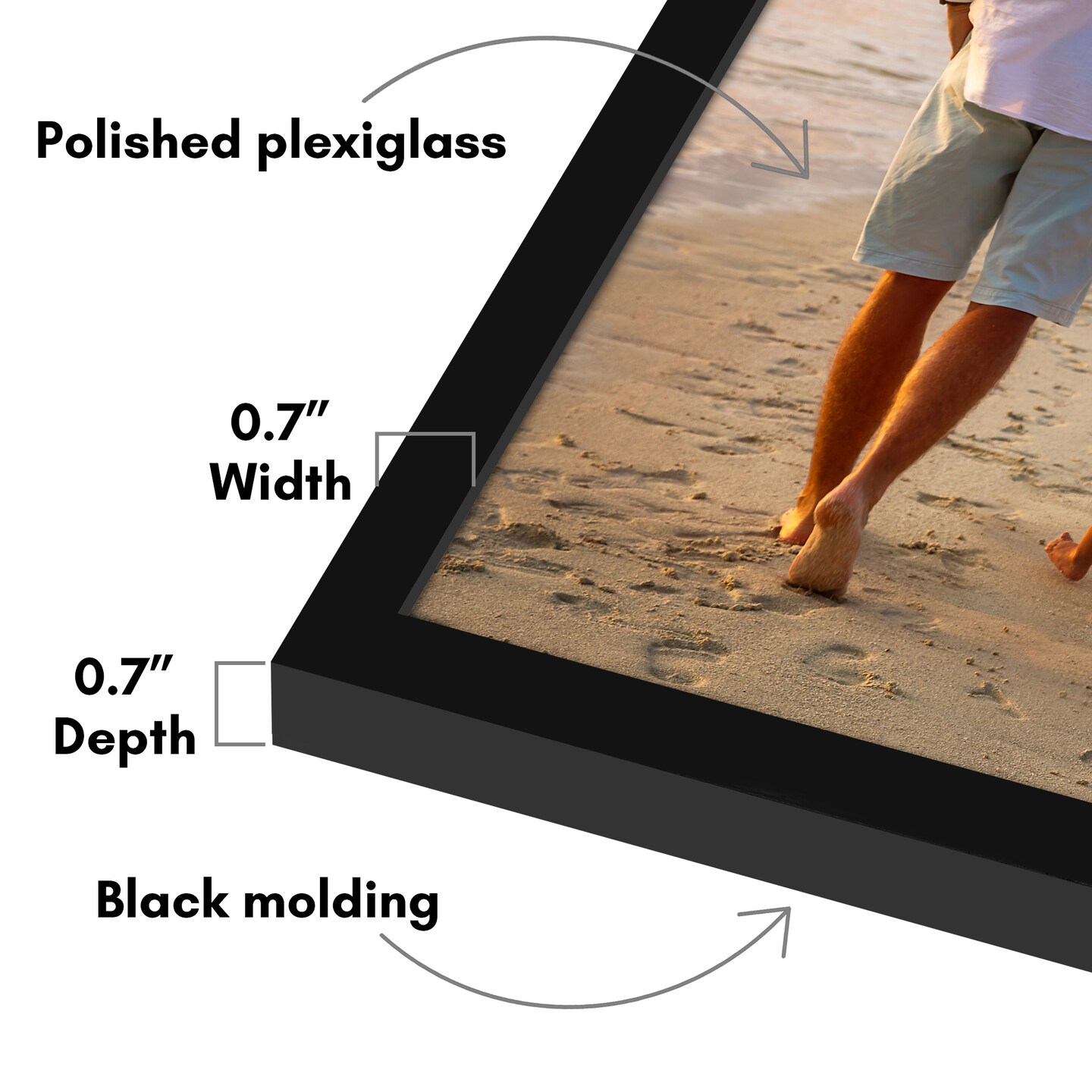 Americanflat Poster Frame - Perfect Frame for Photos and Artwork - Large Picture Frame - Polished Plexiglass - Hanging Hardware with Horizontal and Vertical Display