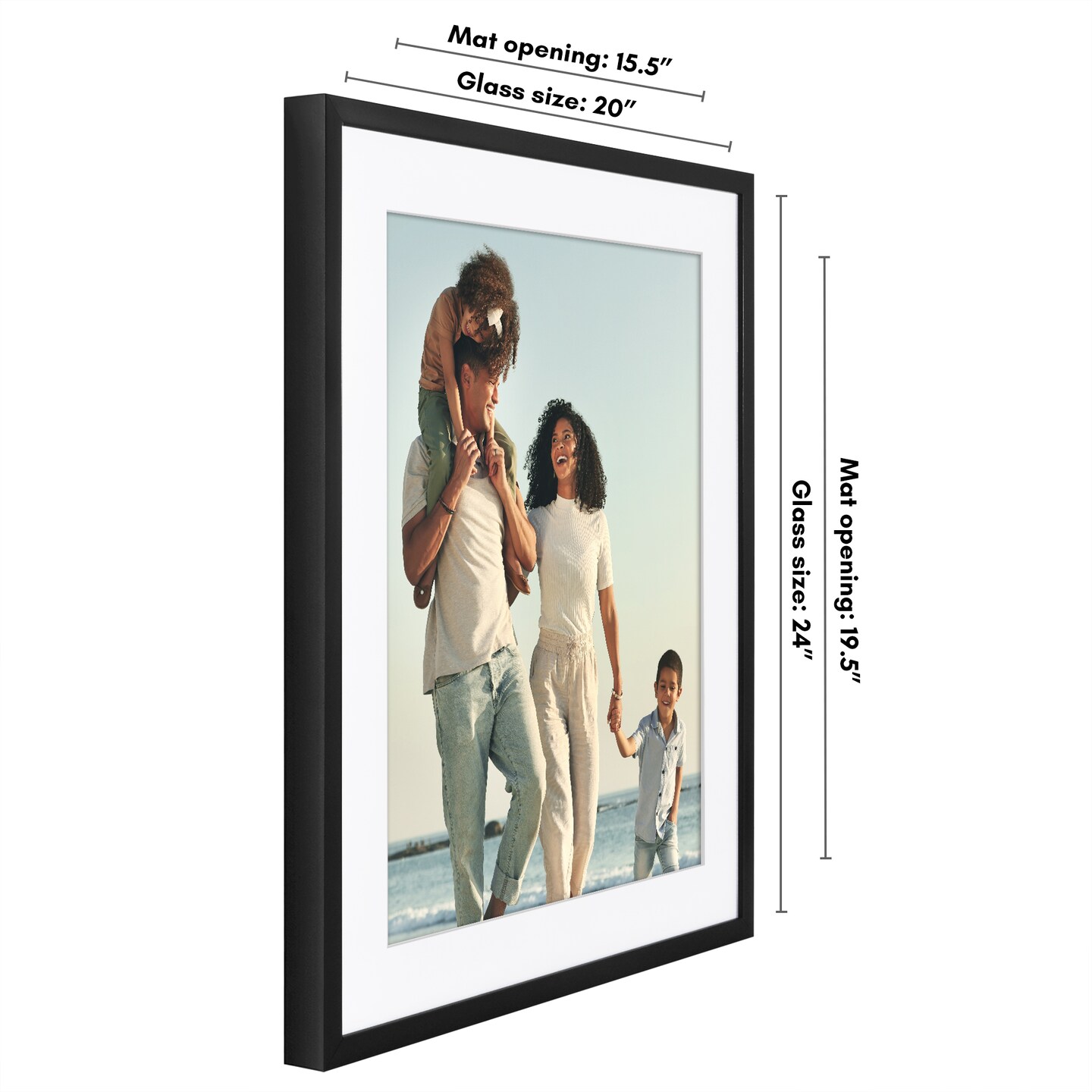 Americanflat Gallery-Style Picture Frame with Mat - Showcase Artwork, Prints, and Photos - Shatter Resistant Glass - Hanging Hardware with Drywall Anchor