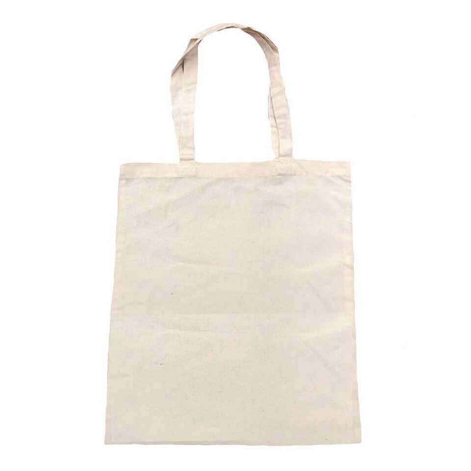 3 Pack Natural Cotton Plain Reusable Shopping Tote Bags