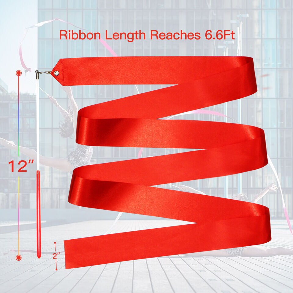 10pc Dance Ribbons Streamers Unisex Kids&#x27; Gymnastics Ribbon Wands