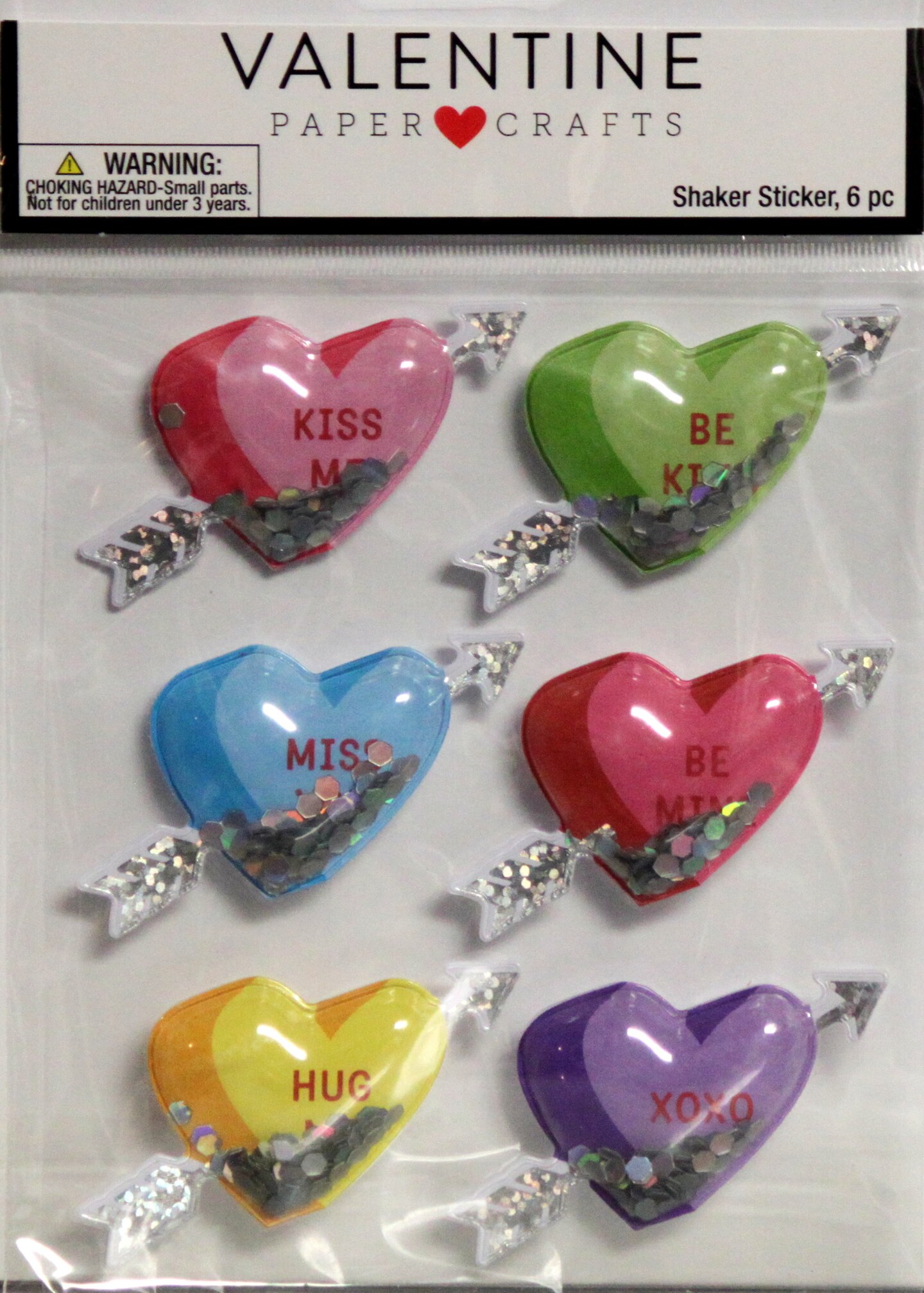 Paper Crafts Valentine Arrow Hearts Dimensional Shaker Stickers