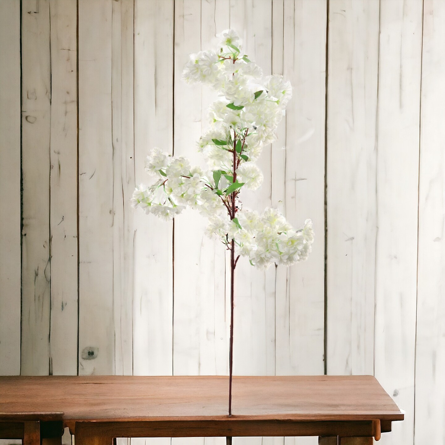 White Cherry Blossom Spray - 12-Pack, Lifelike Silk Flowers, Elegant Floral D&#xE9;cor, Ideal for Weddings, Events &#x26; Home - Perfect for All Seasons, Floral Home by Artificial Flowers