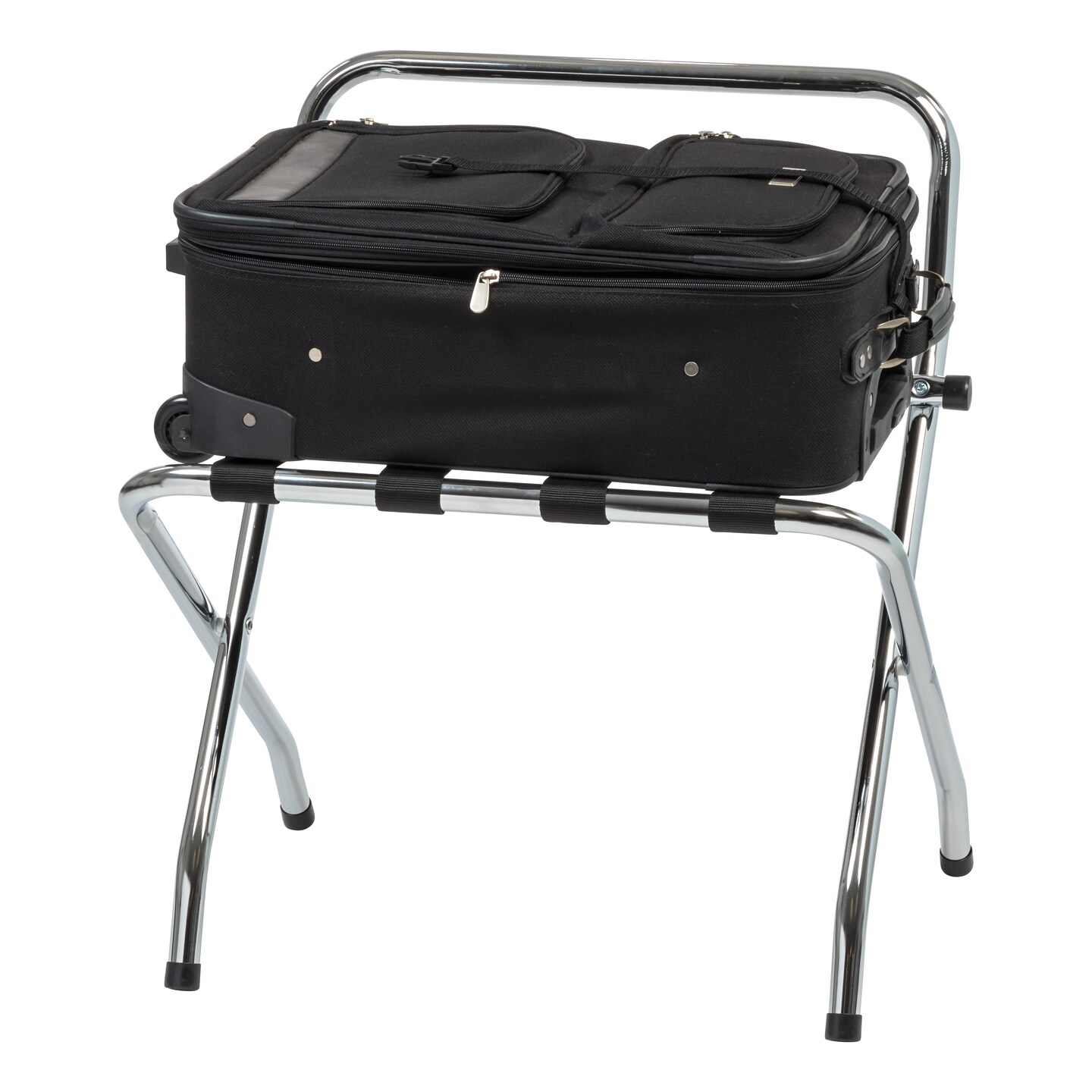IRIS USA Suitcase Rack Chrome Steel Foldable Suitcase Luggage Rack Michaels