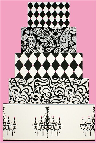 Small Harlequin Cake Stencil Side | C557 by Designer Stencils | Cake Decorating Tools | Baking Stencils for Royal Icing, Airbrush, Dusting Powder | Reusable Plastic Food Grade Stencil for Cakes | Easy to Use & Clean Cake Stencil
