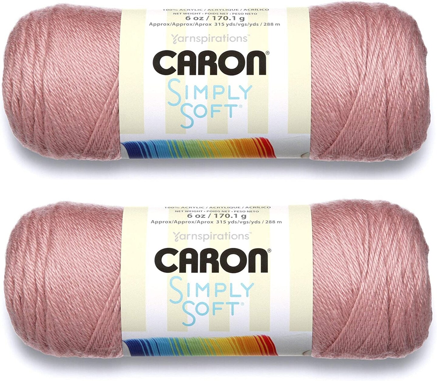 (Pack of 2) Caron Simply Soft Solids Yarn-Victorian Rose