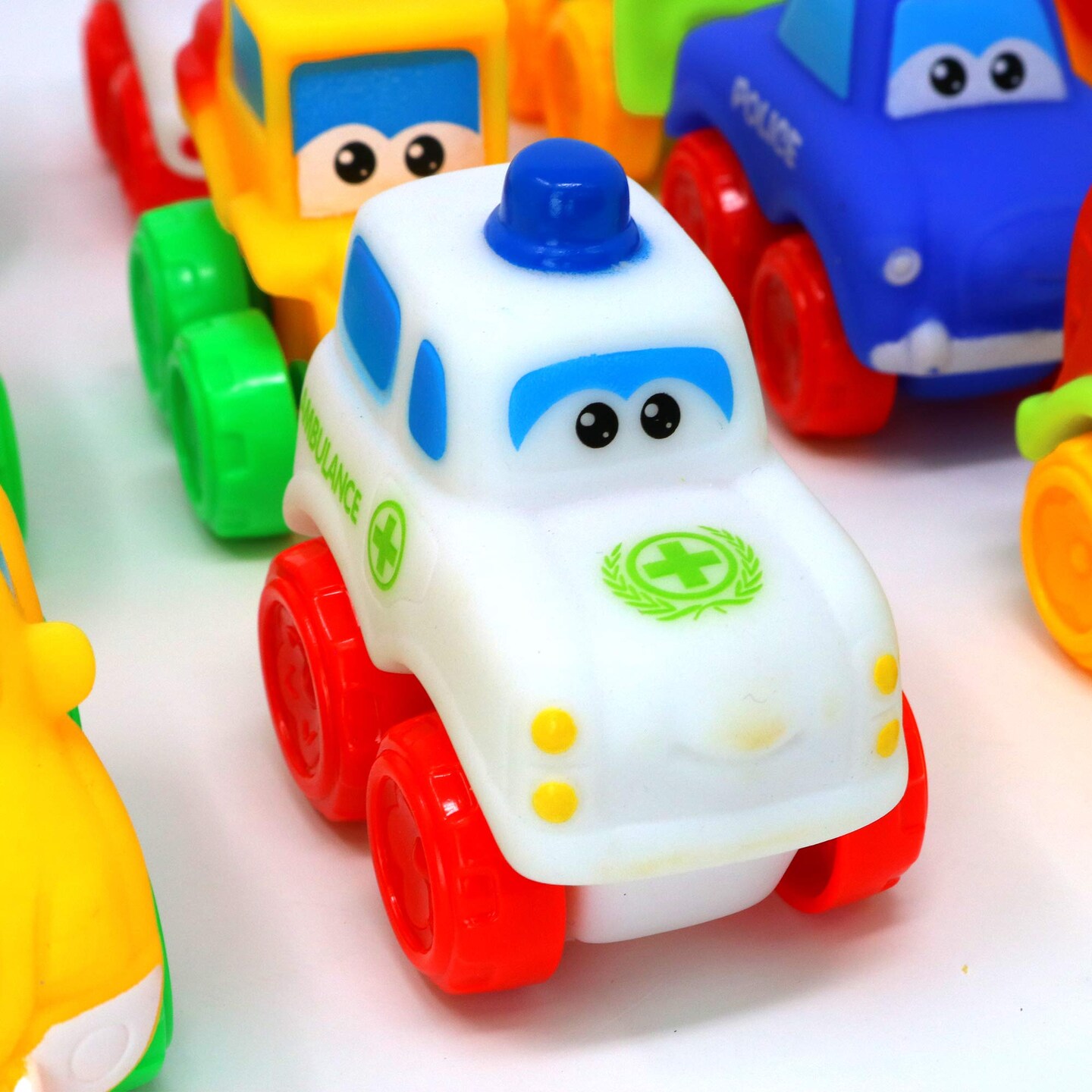 Big Mo&#x27;s Toys Baby Cars - Soft Rubber Toy Vehicles for Babies and Toddlers - 12 Pieces
