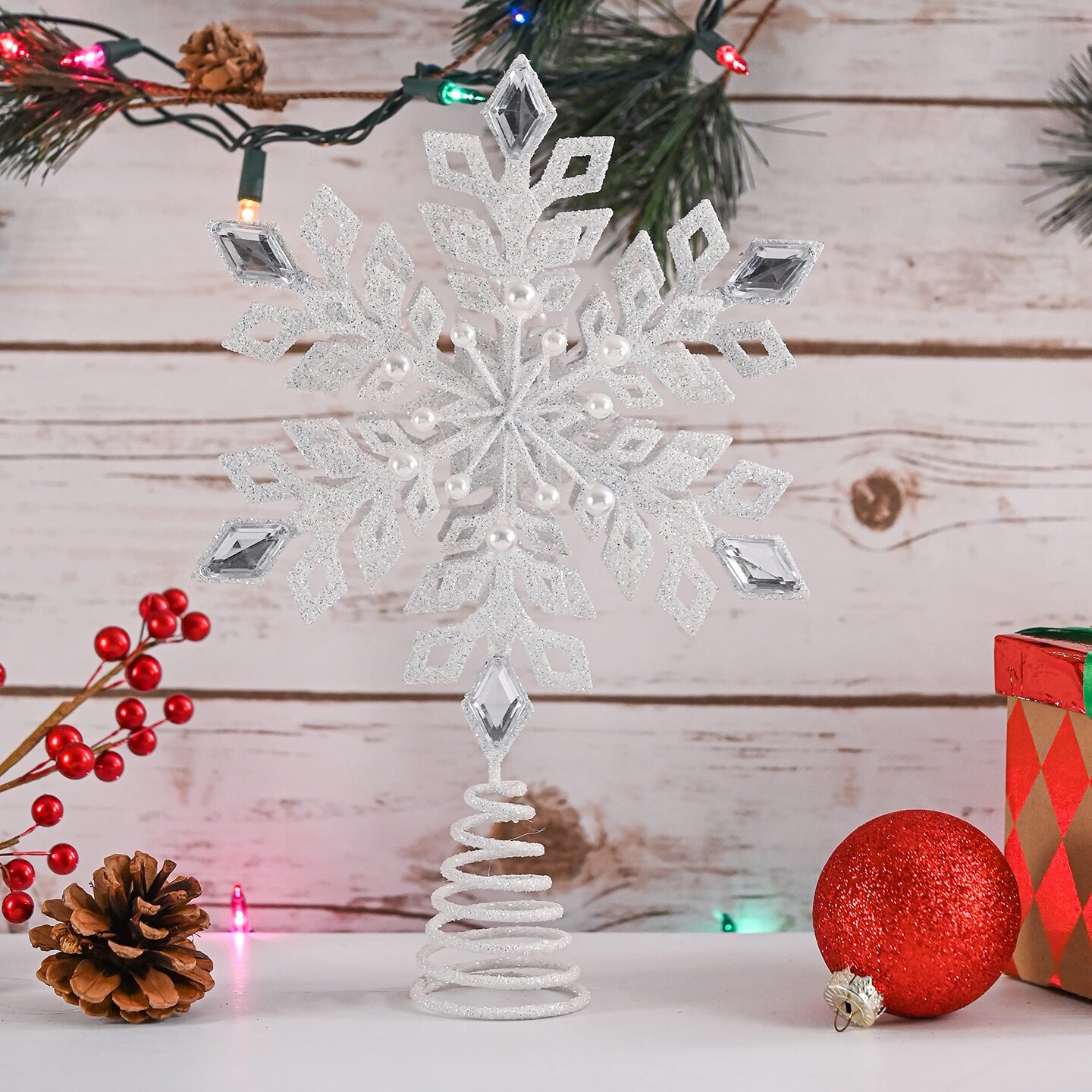 Personalizable Snowflake Christmas Topper compatible with 40 oz