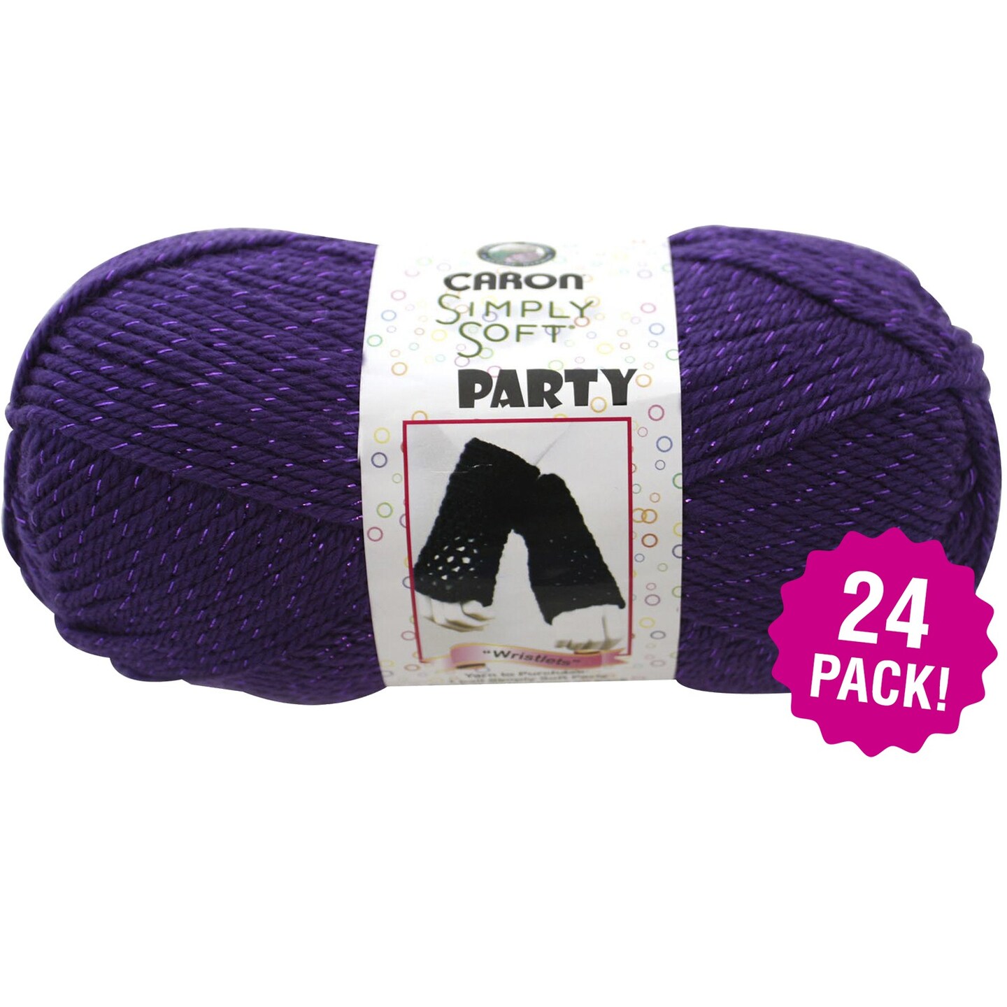 Multipack of 24 - Caron Simply Soft Party Yarn-Purple Sparkle | Michaels