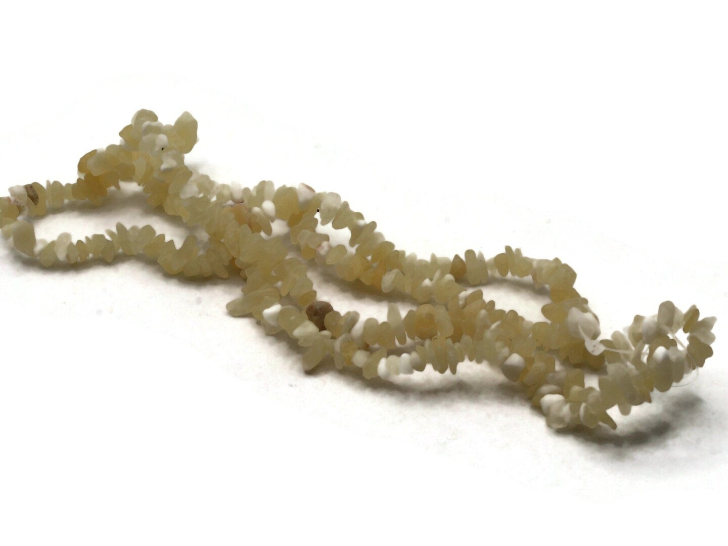 33 inch Small Aragonite Stone Chips Yellow Gemstone Beads