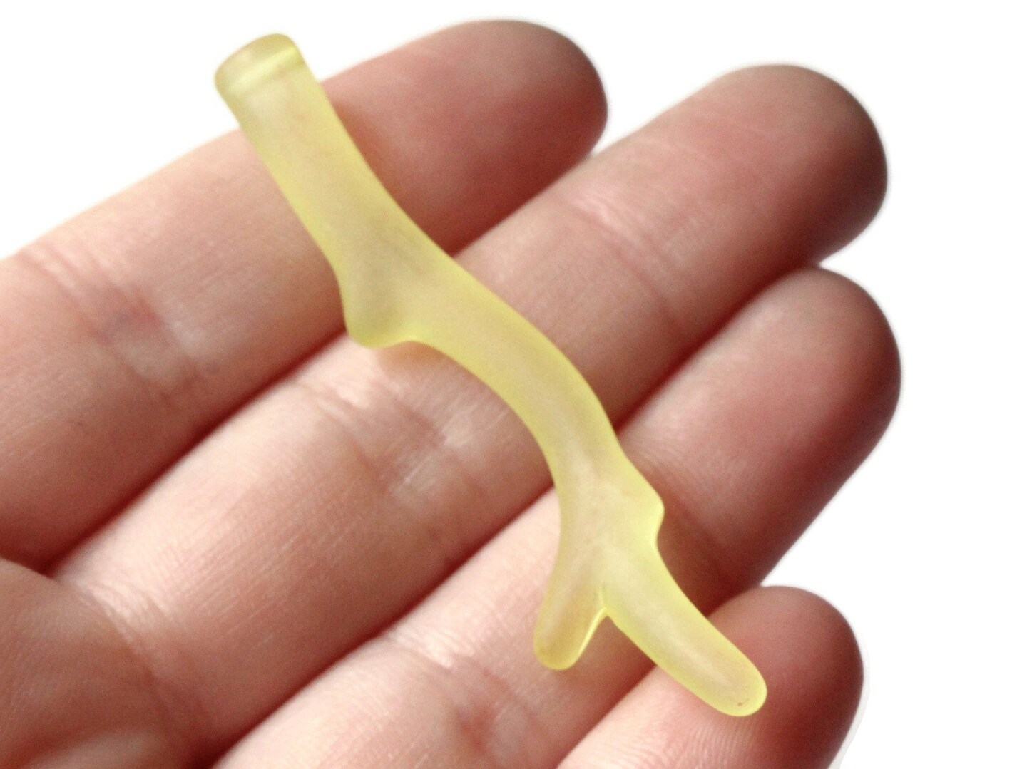 15 47mm and 57mm Frosted Clear Yellow Acrylic Branch Beads - Stick Beads - Antler Beads