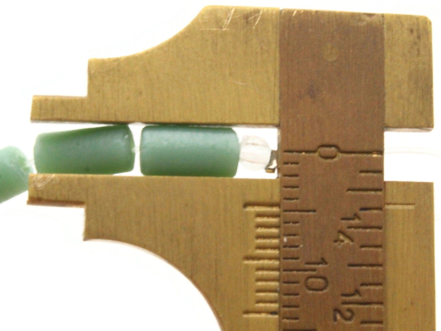 24 8mm Green Frosted Glass Tube Beads