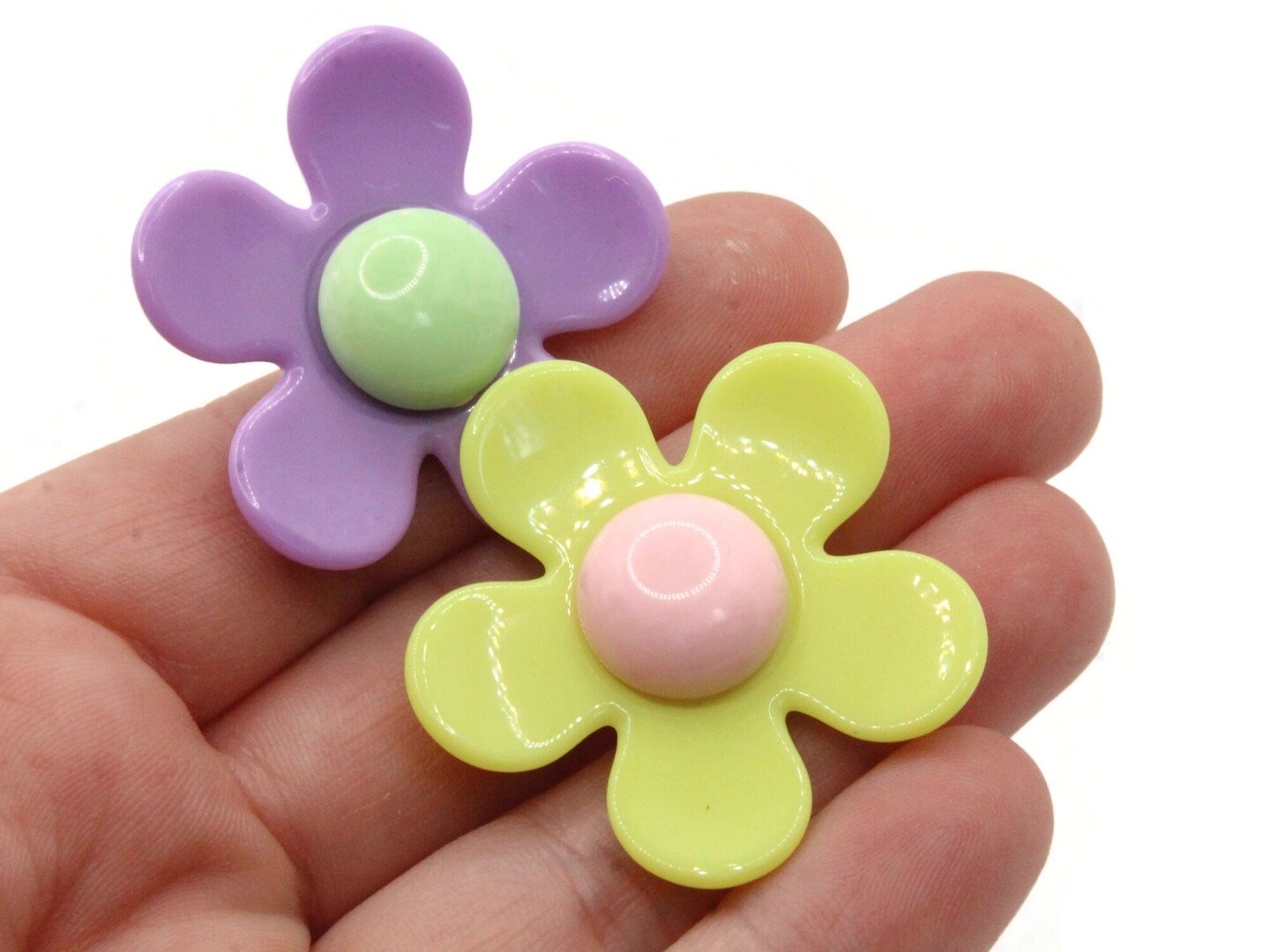 5 36mm Mixed Color Daisy Large Plastic Flower Beads