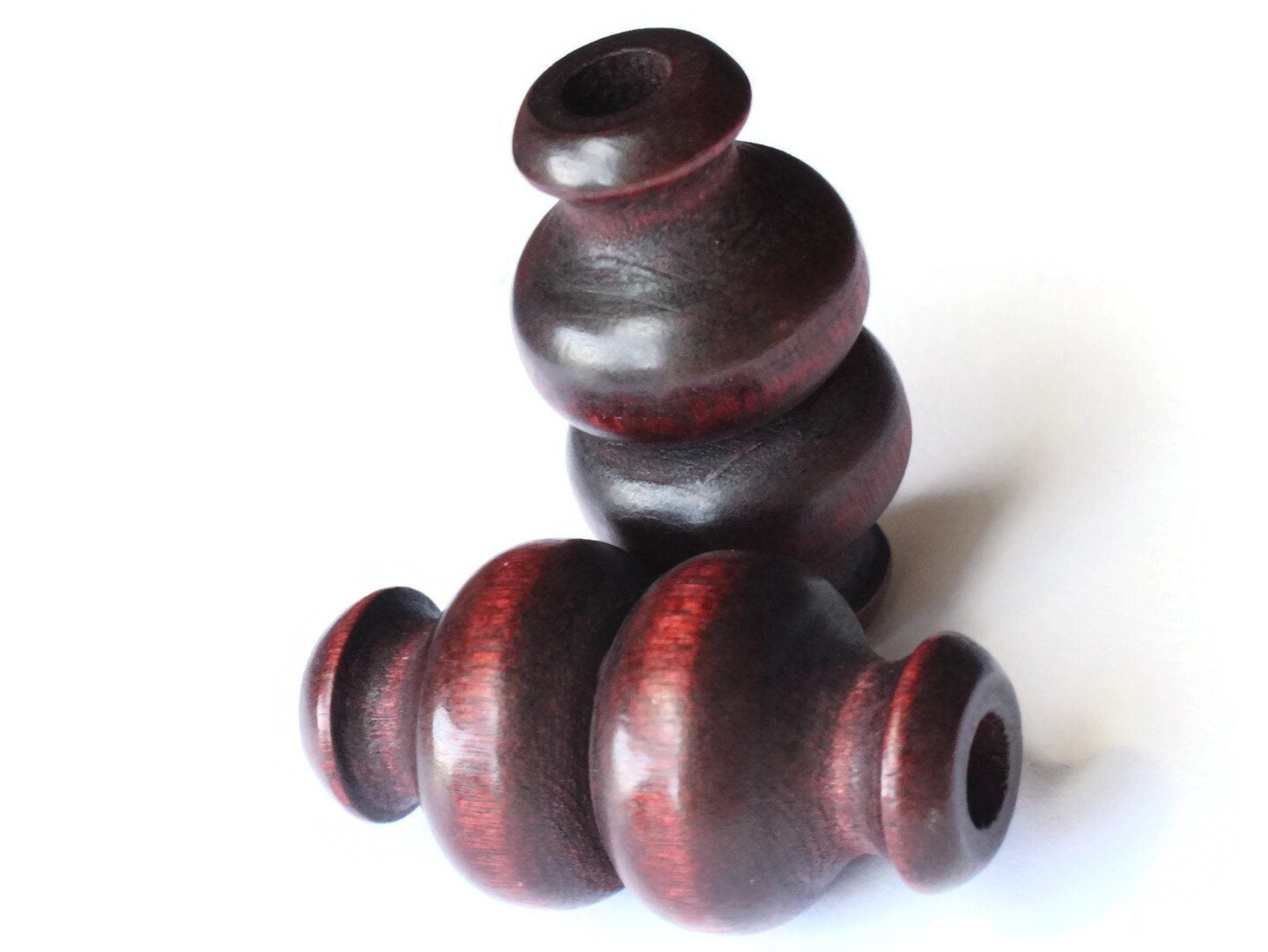 50mm Dark Mahogany Brown Large Hole Wood Beads Decorative Tube Beads Vintage Macrame Beads