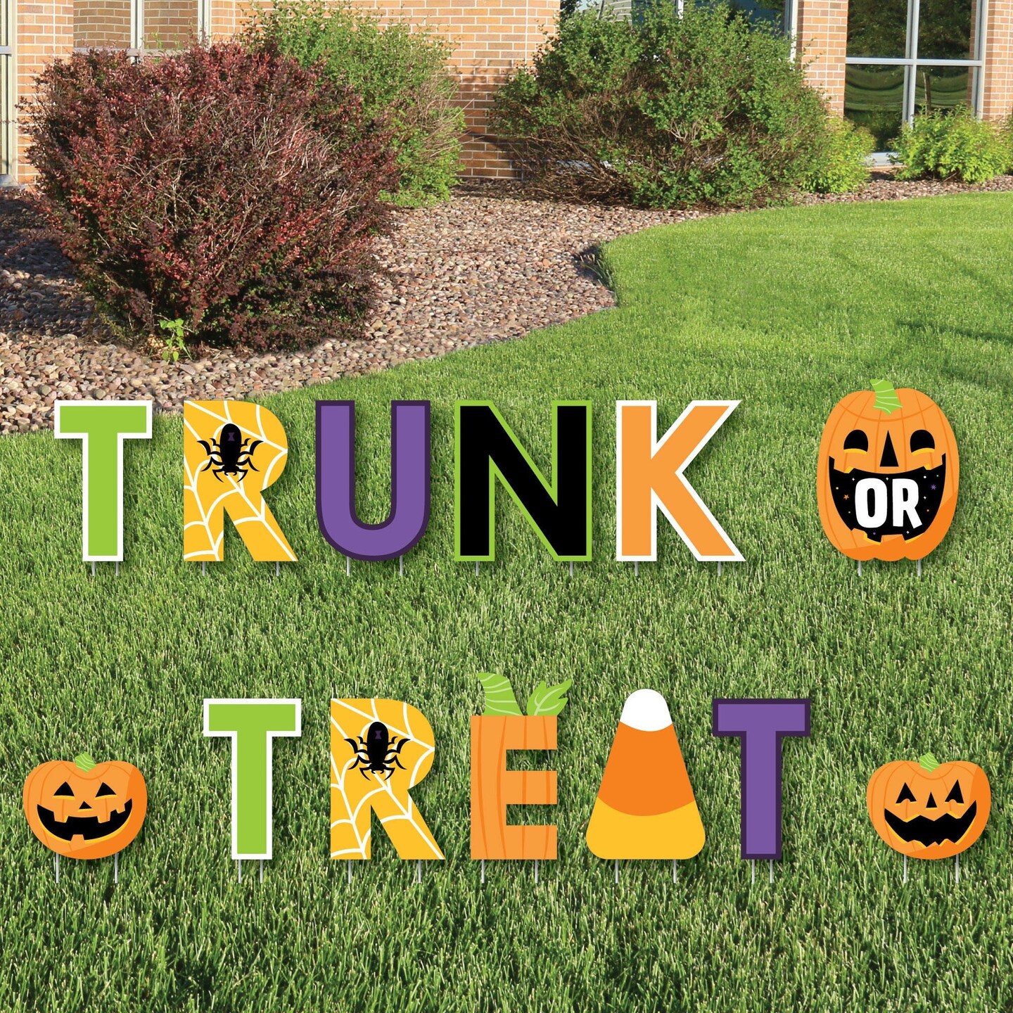 Big Dot of Happiness Trunk or Treat - Yard Sign Outdoor Lawn Decorations - Halloween Car Parade Party Yard Signs - Trunk or Treat