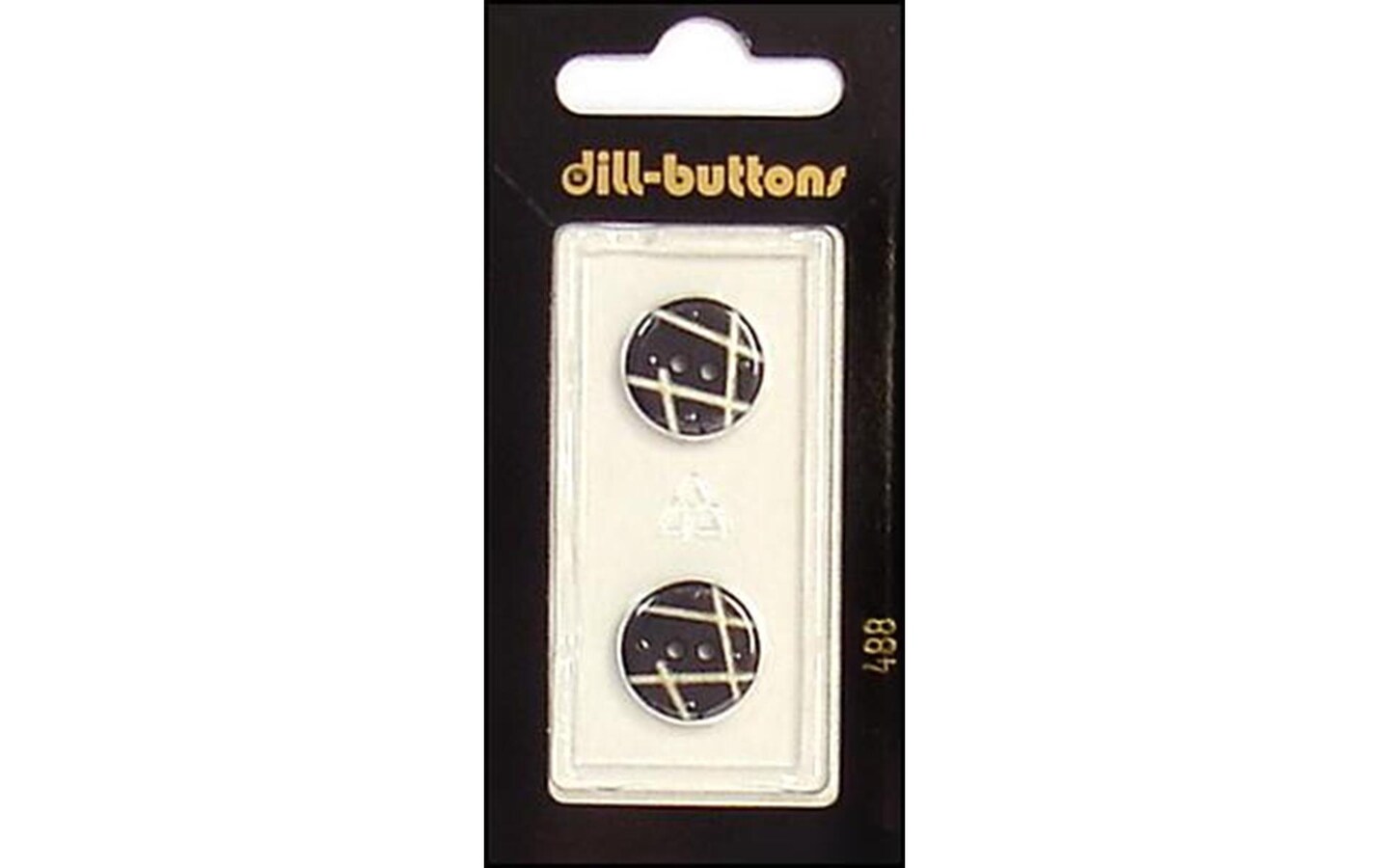 Dill Buttons 15mm 2pc 2 Hole Black