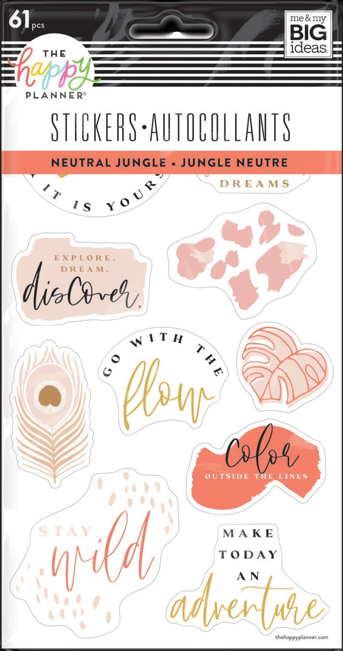 Happy Planner Stickers 5/Sheets-Neutral Jungle